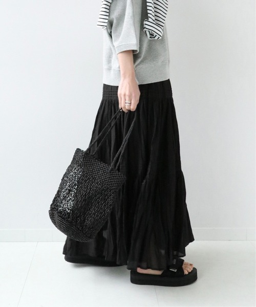 JOURNAL STANDARD relume(ジャーナルスタンダード レリューム)の「《WEB限定追加2》コットンボイルクリンクルティアードスカート(スカート・レディース・ブラック/グリーン系その他・36/38)」の9枚目の写真