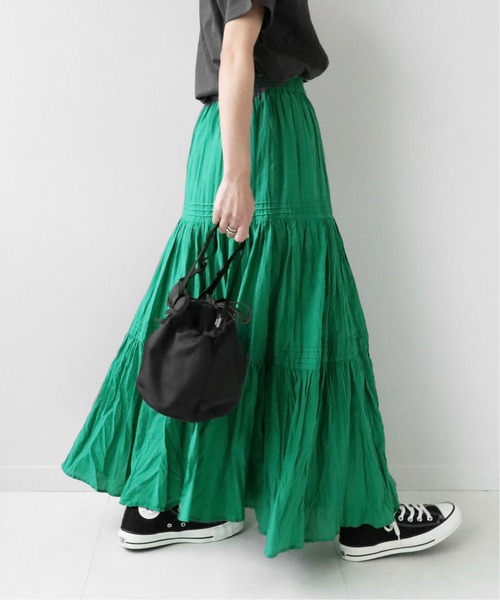 JOURNAL STANDARD relume(ジャーナルスタンダード レリューム)の「《WEB限定追加2》コットンボイルクリンクルティアードスカート(スカート・レディース・ブラック/グリーン系その他・36/38)」の17枚目の写真