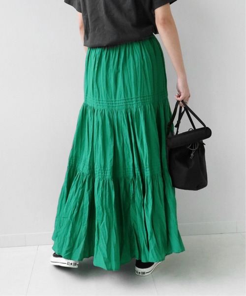 JOURNAL STANDARD relume(ジャーナルスタンダード レリューム)の「《WEB限定追加2》コットンボイルクリンクルティアードスカート(スカート・レディース・ブラック/グリーン系その他・36/38)」の18枚目の写真