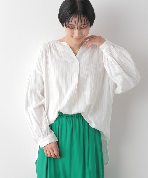 LEPSIM（レプシィム）の「デザインレースチュニック　268229（シャツ/ブラウス・レディース・ブラック/オフホワイト/イエロー・FREE）」の2枚目の写真