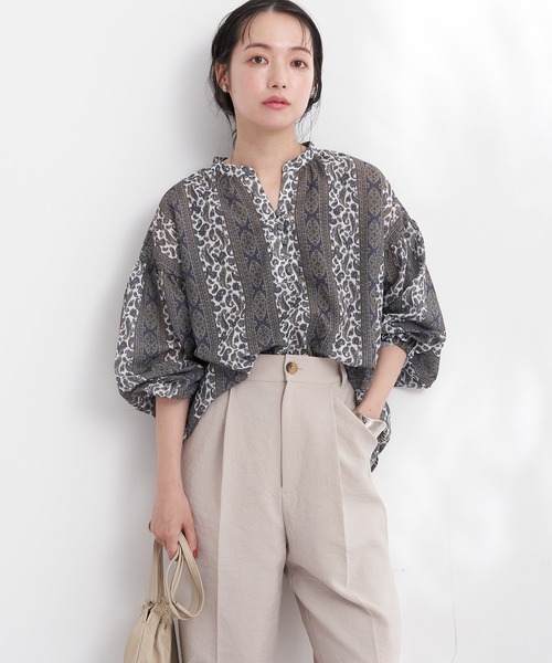 美品♡ラルフローレン♡花柄リネンシャツ　チュニック 涼感やわらか袖リボンシャツチュニック - ベルーナ【公式】