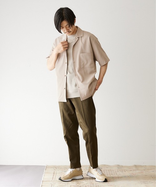 417 EDIFICE(フォーワンセブンエディフィス)の「【シャツ+パンツの2点セット】ドライタッチトロ シャツ セットアップ(セットアップ・メンズ・ベージュ/ネイビー/カーキ・SMALL/MEDIUM/LARGE)」の9枚目の写真