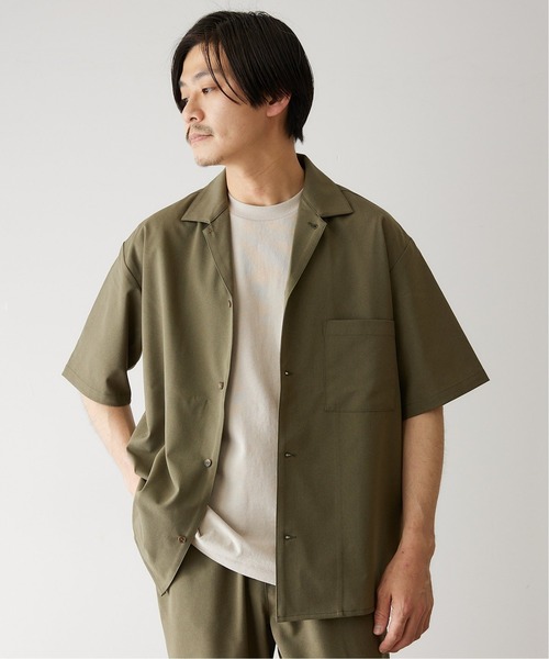 417 EDIFICE(フォーワンセブンエディフィス)の「【シャツ+パンツの2点セット】ドライタッチトロ シャツ セットアップ(セットアップ・メンズ・ベージュ/ネイビー/カーキ・SMALL/MEDIUM/LARGE)」の22枚目の写真