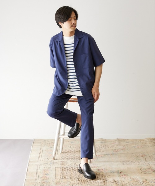 417 EDIFICE(フォーワンセブンエディフィス)の「【シャツ+パンツの2点セット】ドライタッチトロ シャツ セットアップ(セットアップ・メンズ・ベージュ/ネイビー/カーキ・SMALL/MEDIUM/LARGE)」の17枚目の写真