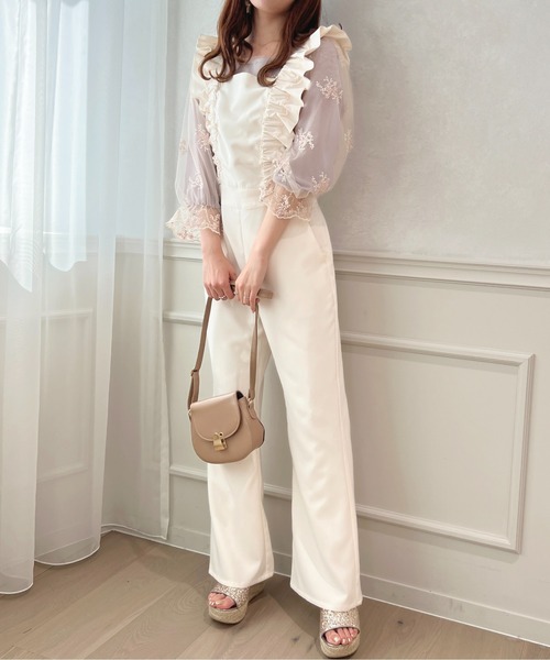 apres jour（アプレジュール）の「アソートフリルサロペット【ZOZOTOWN限定アイテム】（サロペット/オーバーオール・レディース・オフホワイト/インディゴブルー/ブラック/アイボリー・MEDIUM/SMALL/X-LARGE）」の20枚目の写真