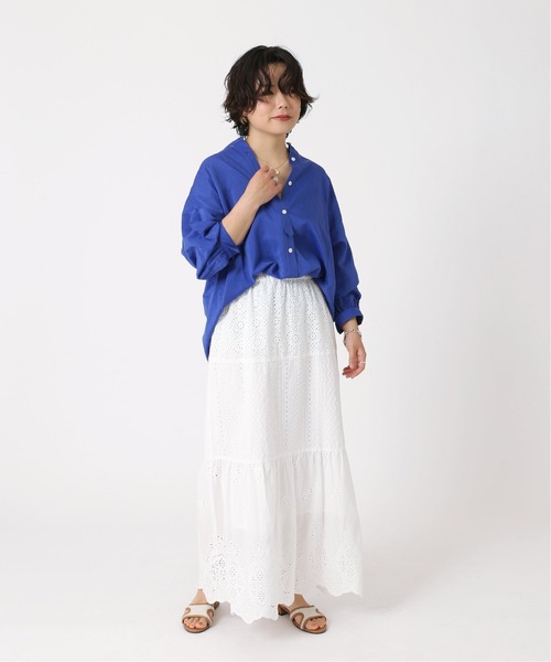 B.C STOCK(ベーセーストック)の「C/Rシアーワイドシャツ(シャツ/ブラウス・レディース・ホワイト/サックスブルー/グリーン/ブルー系その他・FREE)」の15枚目の写真