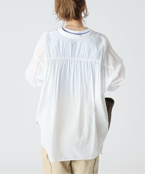 B.C STOCK(ベーセーストック)の「C/Rシアーワイドシャツ(シャツ/ブラウス・レディース・ホワイト/サックスブルー/グリーン/ブルー系その他・FREE)」の7枚目の写真