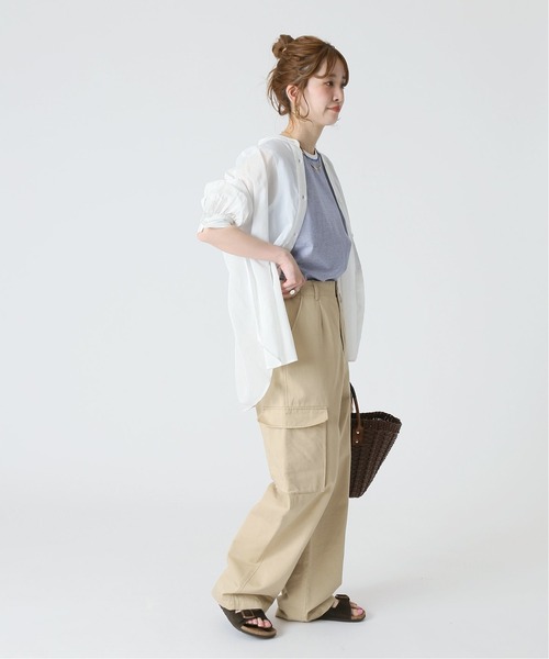 B.C STOCK(ベーセーストック)の「C/Rシアーワイドシャツ(シャツ/ブラウス・レディース・ホワイト/サックスブルー/グリーン/ブルー系その他・FREE)」の9枚目の写真