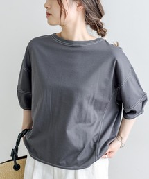 シルケット配色ステッチTシャツ