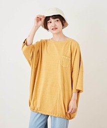 CUBE SUGAR（キューブシュガー）の「WEB限定カットソーピグメントポケット無地チュニック（Tシャツ/カットソー）」
