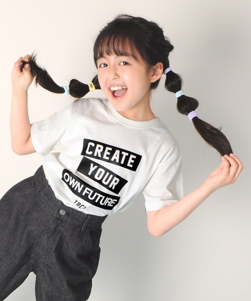 GLAZOS（グラソス）の「天竺・プリント半袖Ｔシャツ（Tシャツ/カットソー・キッズ・エメラルド/アイボリー/キナリ/ライトグレー/ベージュ/ライトブルー/チャコールグレー/ベージュ系その他/ネイビー/ピンク系その他/ホワイト/ピンク/グレー/パープル/ブラック/ライトグリーン・100cm/140cm/130cm/110cm/120cm）」の2枚目の写真