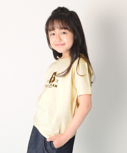 GLAZOS（グラソス）の「天竺・プリント半袖Ｔシャツ（Tシャツ/カットソー・キッズ・エメラルド/アイボリー/キナリ/ライトグレー/ベージュ/ライトブルー/チャコールグレー/ベージュ系その他/ネイビー/ピンク系その他/ホワイト/ピンク/グレー/パープル/ブラック/ライトグリーン・100cm/140cm/130cm/110cm/120cm）」の3枚目の写真