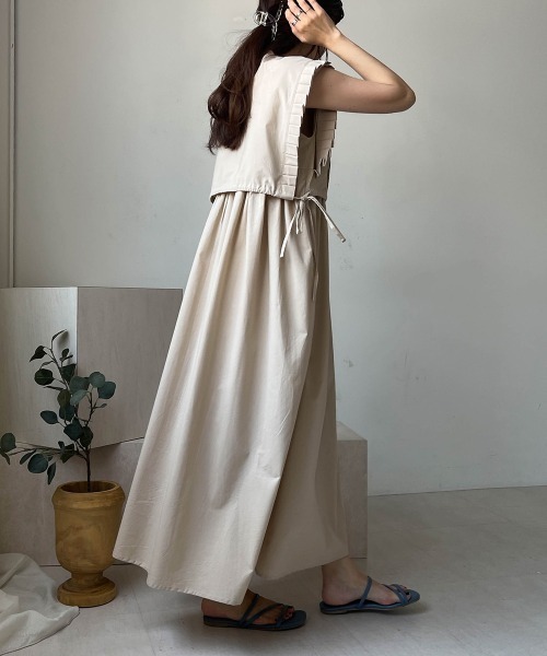 アトリエgg⭐︎ノースリーブ⭐︎ワンピース⭐︎ベージュ⭐︎１ハーフ Bab（バブ）の「ベストセットノースリーブワンピース（ワンピース