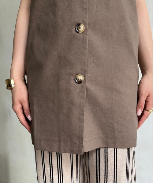 prose verse（プロズヴェール）の「コットンリネンベスト（ベスト・レディース・ブラウン/ベージュ・ﾌﾘ-）」の14枚目の写真