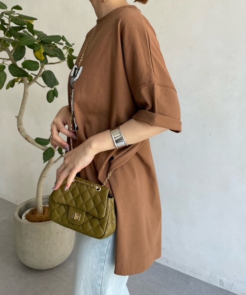 DouDou（ドゥドゥ）の「【A:new/アニュー】【WEB限定】ジラフプリントTEE（Tシャツ/カットソー・レディース・チャコールグレー/ブラウン/アイボリー・FREE）」の6枚目の写真