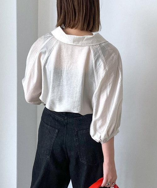 PAGEBOY（ページボーイ）の「BIGカラーブラウス（シャツ/ブラウス・レディース・ブラック/オフホワイト/イエロー系その他/グレイッシュベージュ・FREE）」の11枚目の写真