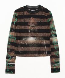 Oriental Buddha Stripe Long Sleeve Tee / オリエンタルブッダストライプロングスリーブティー