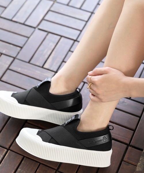 Bou Jeloud（ブージュルード）の「クロスバンド厚底スニーカー（その他シューズ・レディース・ブラック/ベージュ・23.5/24/24.5）」の9枚目の写真