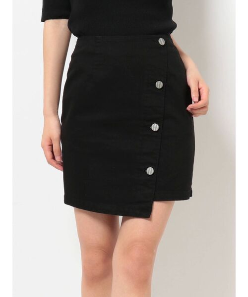 MURUA（ムルーア）の「アシメラップミニスカート【セットアップ着用可】（スカート・レディース・ブラック/カーキ/ブラウン・1/2）」の5枚目の写真