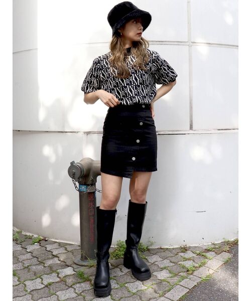 MURUA（ムルーア）の「アシメラップミニスカート【セットアップ着用可】（スカート・レディース・ブラック/カーキ/ブラウン・1/2）」の19枚目の写真