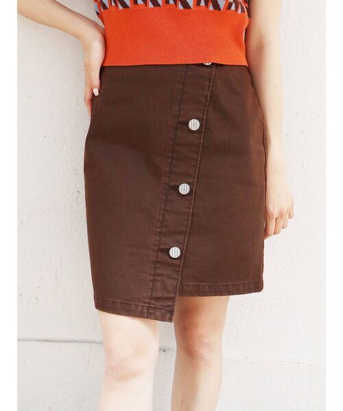 MURUA（ムルーア）の「アシメラップミニスカート【セットアップ着用可】（スカート・レディース・ブラック/カーキ/ブラウン・1/2）」の20枚目の写真