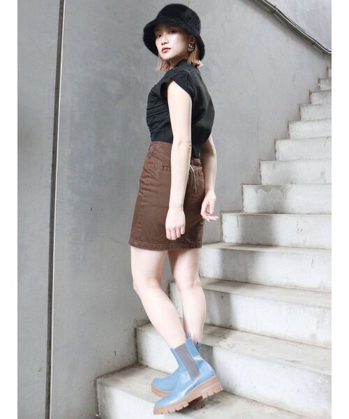 MURUA（ムルーア）の「アシメラップミニスカート【セットアップ着用可】（スカート・レディース・ブラック/カーキ/ブラウン・1/2）」の22枚目の写真