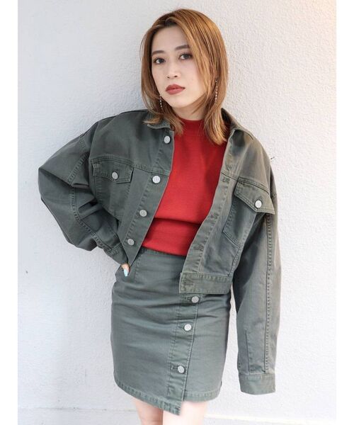 MURUA（ムルーア）の「アシメラップミニスカート【セットアップ着用可】（スカート・レディース・ブラック/カーキ/ブラウン・1/2）」の13枚目の写真