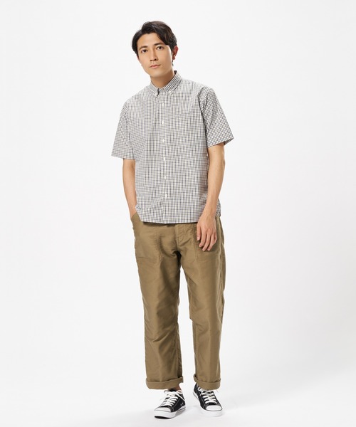 Pitta Re:)（ピッタリ）の「ラウンドテール ボタンダウン 半袖カジュアルシャツ（シャツ/ブラウス・メンズ・ライトカーキ・LL/S/M/L）」の6枚目の写真