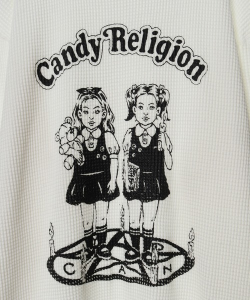Candy Stripper(キャンディストリッパー)の「CANDY RELIGION WAFFLE L/S Tシャツ(Tシャツ/カットソー・レディース・オフホワイト/ブラック/ヘザーグレー・2)」の10枚目の写真