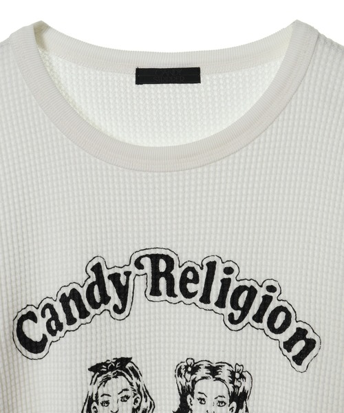 Candy Stripper(キャンディストリッパー)の「CANDY RELIGION WAFFLE L/S Tシャツ(Tシャツ/カットソー・レディース・オフホワイト/ブラック/ヘザーグレー・2)」の9枚目の写真