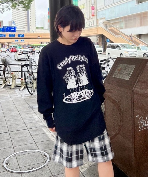 Candy Stripper(キャンディストリッパー)の「CANDY RELIGION WAFFLE L/S Tシャツ(Tシャツ/カットソー・レディース・オフホワイト/ブラック/ヘザーグレー・2)」の16枚目の写真
