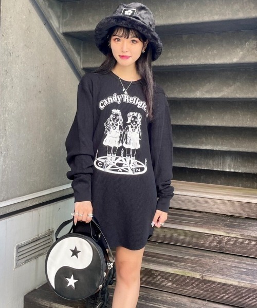 Candy Stripper(キャンディストリッパー)の「CANDY RELIGION WAFFLE L/S Tシャツ(Tシャツ/カットソー・レディース・オフホワイト/ブラック/ヘザーグレー・2)」の18枚目の写真