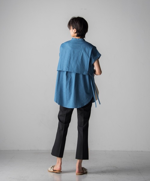 socolla(ソコラ)の「【socolla】デニムレイヤードバンドカラーシャツ(シャツ/ブラウス・レディース・ネイビー/ブルー・M)」の12枚目の写真