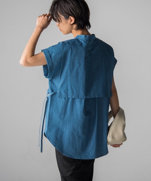 socolla(ソコラ)の「【socolla】デニムレイヤードバンドカラーシャツ(シャツ/ブラウス・レディース・ネイビー/ブルー・M)」の13枚目の写真