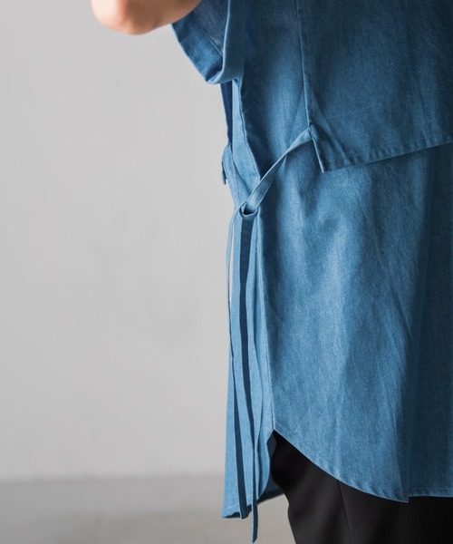 socolla(ソコラ)の「【socolla】デニムレイヤードバンドカラーシャツ(シャツ/ブラウス・レディース・ネイビー/ブルー・M)」の22枚目の写真