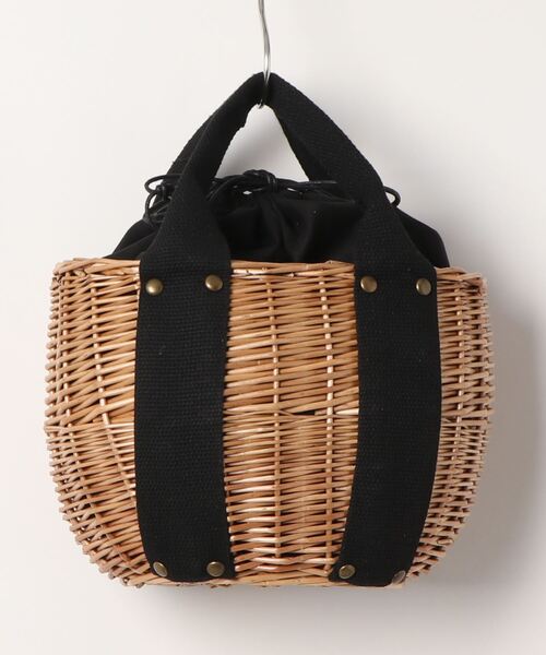 DONOBAN（ドノバン）の「バケット型柳バッグ（かごバッグ・レディース・アイボリー/ブラック・ONESIZE）」の3枚目の写真