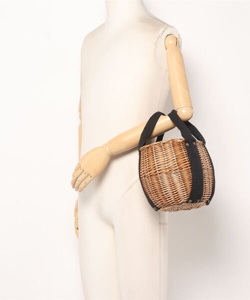 DONOBAN（ドノバン）の「バケット型柳バッグ（かごバッグ・レディース・アイボリー/ブラック・ONESIZE）」の19枚目の写真