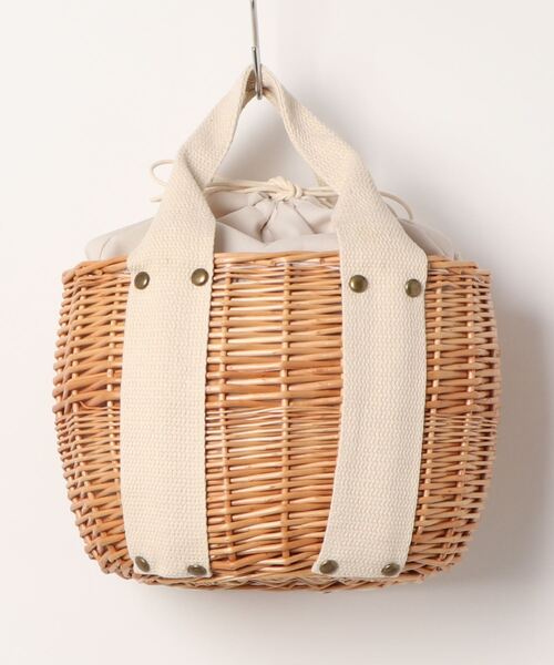DONOBAN（ドノバン）の「バケット型柳バッグ（かごバッグ・レディース・アイボリー/ブラック・ONESIZE）」の15枚目の写真