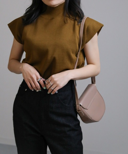 sakishimatokyo（サキシマトーキョー）の「ベーシックハイネックニット / サマーニット（ニット/セーター・レディース・ブラック/ブラウン/カーキ・FREE）」の2枚目の写真