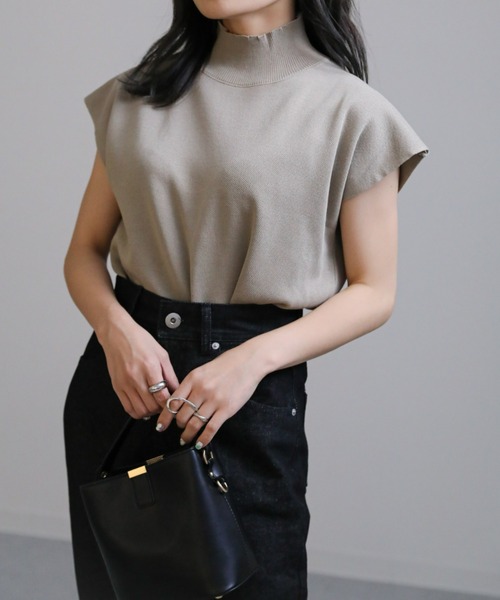 sakishimatokyo（サキシマトーキョー）の「ベーシックハイネックニット / サマーニット（ニット/セーター・レディース・ブラック/ブラウン/カーキ・FREE）」の22枚目の写真