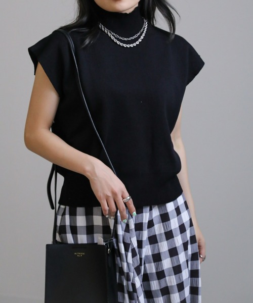 sakishimatokyo（サキシマトーキョー）の「ベーシックハイネックニット / サマーニット（ニット/セーター・レディース・ブラック/ブラウン/カーキ・FREE）」の13枚目の写真