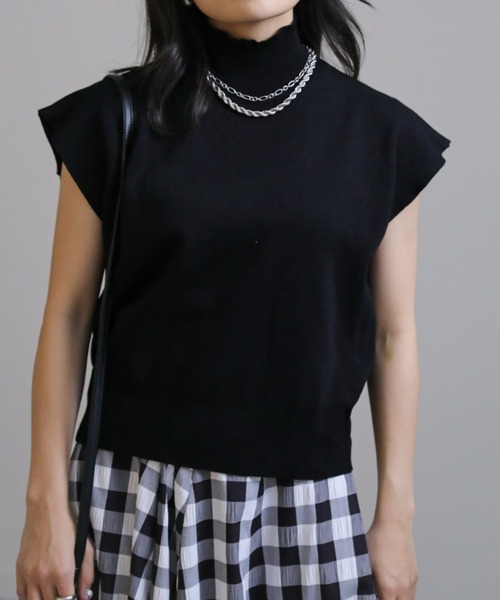 sakishimatokyo（サキシマトーキョー）の「ベーシックハイネックニット / サマーニット（ニット/セーター・レディース・ブラック/ブラウン/カーキ・FREE）」の14枚目の写真