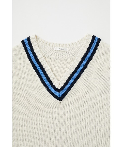 MOUSSY(マウジー)の「VARSITY KNIT ベスト(ベスト・レディース・グリーン/ダークネイビー/アイボリー・FREE)」の9枚目の写真