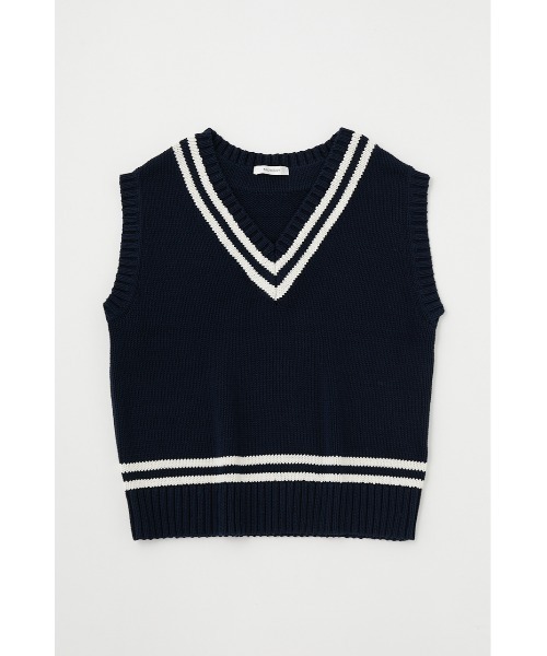 MOUSSY(マウジー)の「VARSITY KNIT ベスト(ベスト・レディース・グリーン/ダークネイビー/アイボリー・FREE)」の14枚目の写真