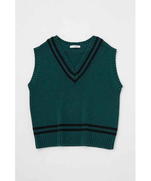 MOUSSY(マウジー)の「VARSITY KNIT ベスト(ベスト・レディース・グリーン/ダークネイビー/アイボリー・FREE)」の15枚目の写真