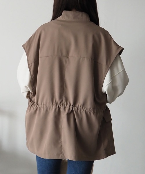 Riberry(リベリー)の「スタンドネック ミリタリーベスト(ベスト・レディース・ブラック/カーキ/ベージュ・FREE)」の16枚目の写真