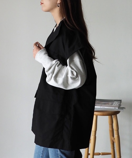 Riberry(リベリー)の「スタンドネック ミリタリーベスト(ベスト・レディース・ブラック/カーキ/ベージュ・FREE)」の20枚目の写真