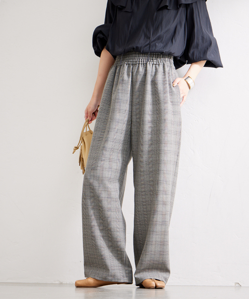 JOURNAL STANDARD(ジャーナルスタンダード)の「ウールライクチェックワイドパンツ(その他パンツ・レディース・ブラウン/ブラック系その他・40/38/36/34)」の9枚目の写真