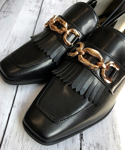 Noubel Voug Relax（ヌーベルヴォーグリラックス）の「チャンキーヒールキルティタンローファーパンプス（ローファー・レディース・ブラック/ダークブラウン/アイボリー・LL/S/M/L）」の11枚目の写真