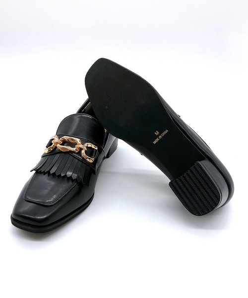 Noubel Voug Relax（ヌーベルヴォーグリラックス）の「チャンキーヒールキルティタンローファーパンプス（ローファー・レディース・ブラック/ダークブラウン/アイボリー・LL/S/M/L）」の6枚目の写真